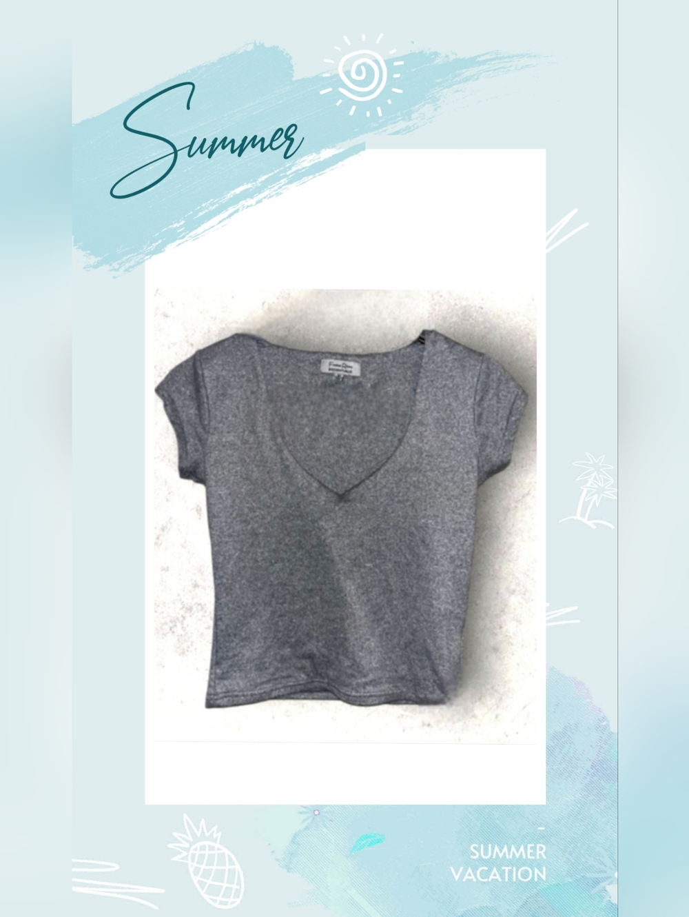 Gray Crop Top By Faded Rose Essentials
